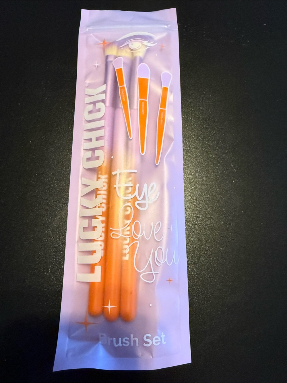 Lucky Chick Orange Eye Brush Set - 3 Piece